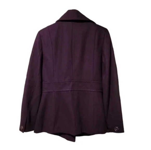 Kenneth Cole New York Deep Purple Wool Blend Coat with Satin Lining Size 6 - Picture 4 of 7